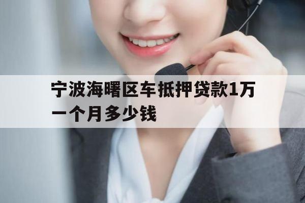 宁波海曙区车抵押贷款1万一个月多少钱